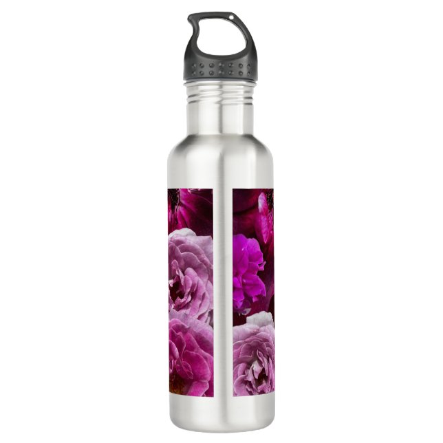 Beautiful Purple Rose Collage 710 Ml Water Bottle (Back)