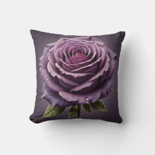 Beautiful purple rose throw pillow