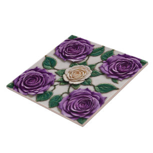 Beautiful Purple Roses Modern Collection Tile