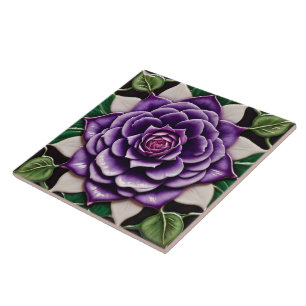 Beautiful Purple Roses Trendy Collection Tile