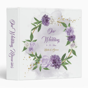 beautiful purple shades floral wreath album binder
