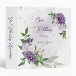 beautiful purple shades flowers greenery album binder