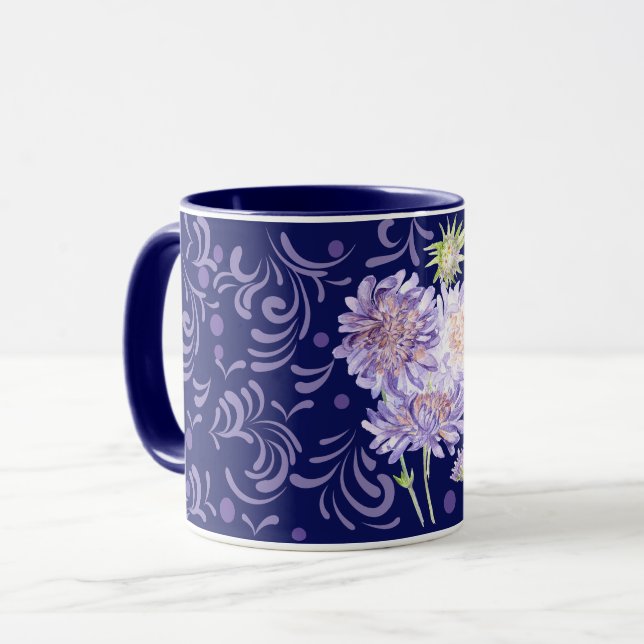 Beautiful purple summer meadow flowers mug (Front Left)
