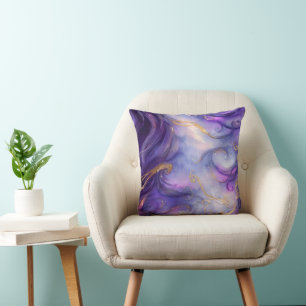 Beautiful Purple Swirling Seamless Pattern Throw Pillow