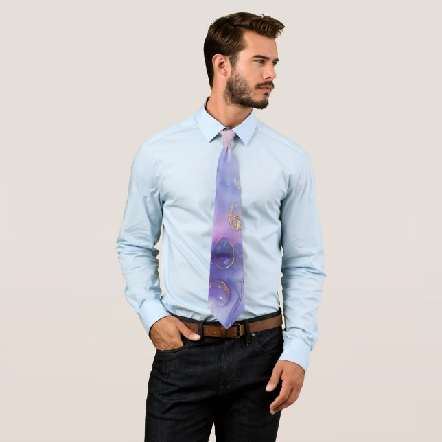 Beautiful Purple Swirling Seamless Pattern Tie (In Situ)