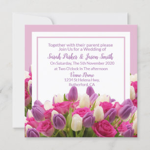 Beautiful Purple Tulips wedding Invitation