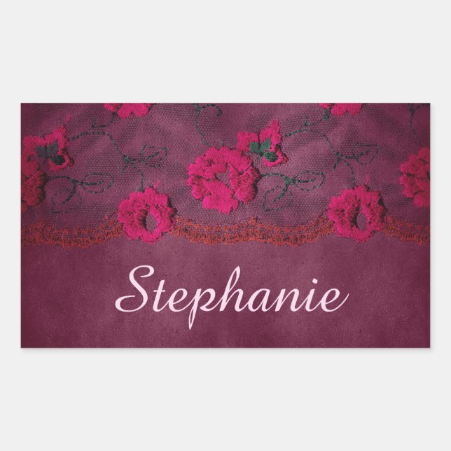 Beautiful purple Victorian Lace Sticker (Front)