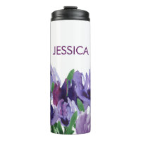 Beautiful Purple Watercolor flowers With Name