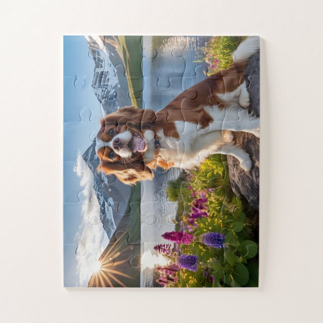 Beautiful Puzzle Cavalier Dog (Vertical)