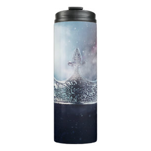 Beautiful queen and king crown thermal tumbler