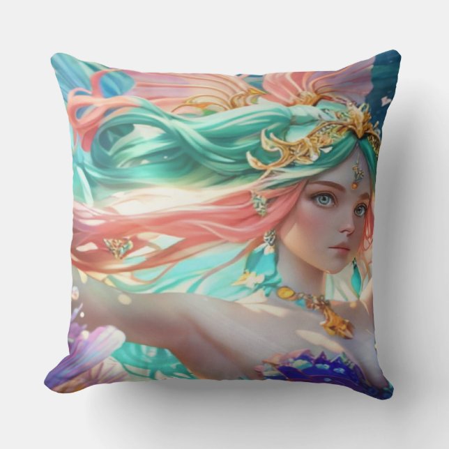 Beautiful queen  throw pillow (Front)
