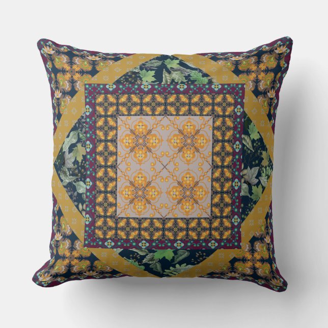 Beautiful Quilt Squares  Throw Pillow (Front)