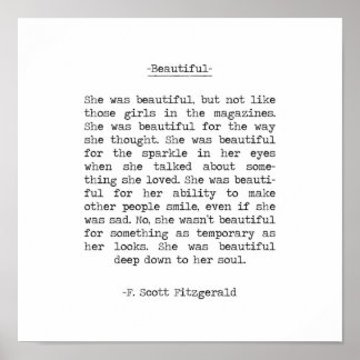 Beautiful quote F Scott Fitzgerald Poster