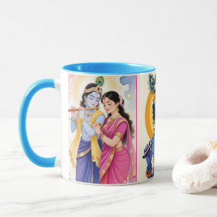 Beautiful Radha Krishna Blue Accent Coffee Mug