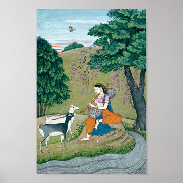 Beautiful Ragini Todi Painting Poster (Front)