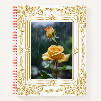 Beautiful rain rose design notebook
