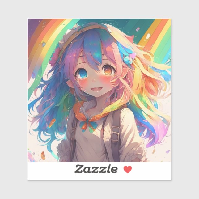 Beautiful Rainbow Anime Girl (Sheet)