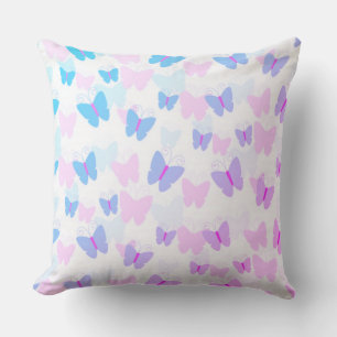 Beautiful Rainbow Butterflies Pattern Throw Pillow