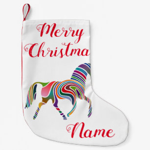 Beautiful Rainbow Color Horse Thunder_Cove Small Christmas Stocking