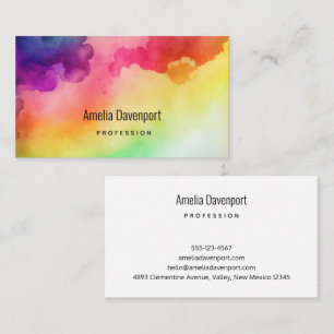 Beautiful Rainbow Color Splatters Abstract Design Business Card