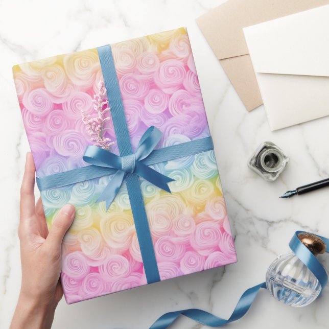 Beautiful Rainbow Colored Seamless Patterned Wrapping Paper (Gifting)