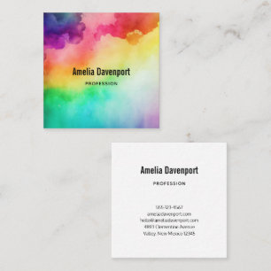 Beautiful Rainbow Colors Abstract Design Square Business Card