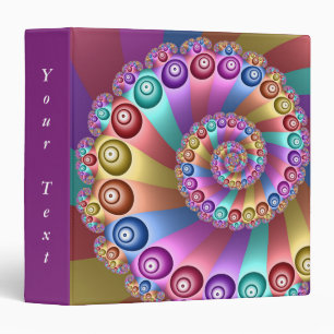 Beautiful Rainbow Colors Abstract Fractal Art Text Binder