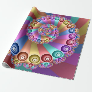 Beautiful Rainbow Colors Abstract Fractal Art Wrapping Paper