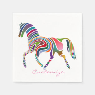 Beautiful Rainbow Colour Horse Thunder_Cove Napkin