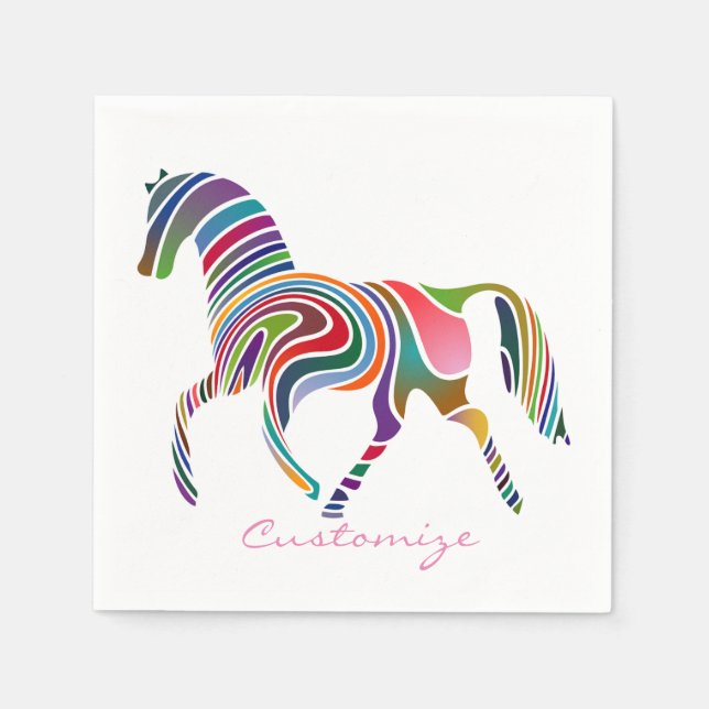 Beautiful Rainbow Colour Horse Thunder_Cove Napkin (Front)