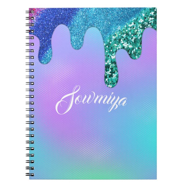 Beautiful rainbow colour personalized  notebook (Front)