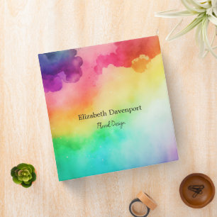 Beautiful Rainbow Colours Abstract Design Binder