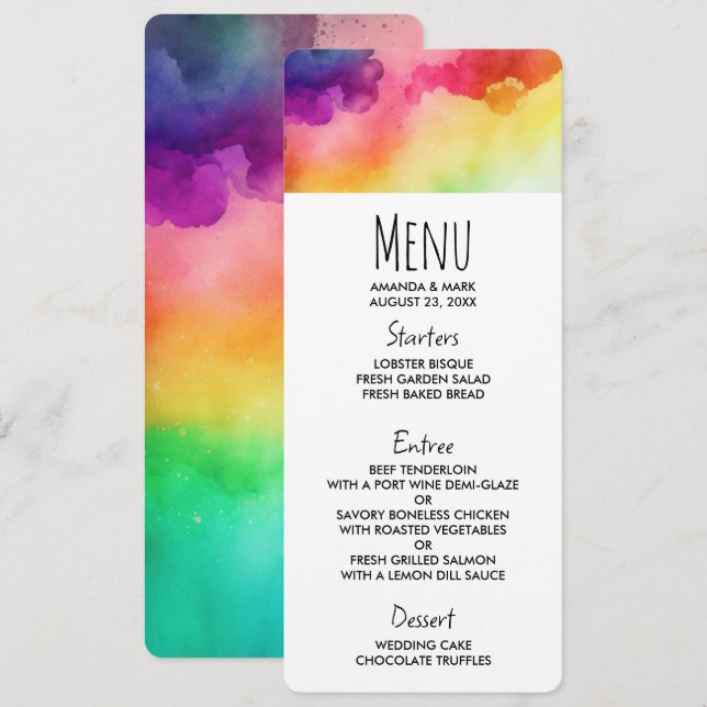 Beautiful Rainbow Colours Abstract Design Invitation (Front/Back)