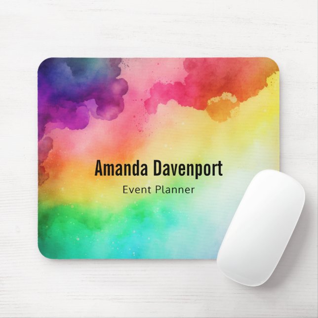 Beautiful Rainbow Colours Abstract Design Mouse Pad (With Mouse)