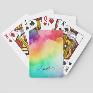 Beautiful Rainbow Colours Abstract Design Playing Cards