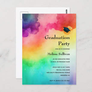 Beautiful Rainbow Colours Abstract Design Postcard