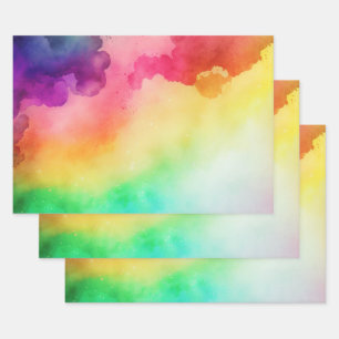 Beautiful Rainbow Colours Abstract Design Wrapping Paper Sheet