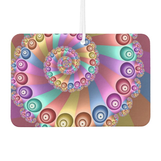 Beautiful Rainbow Colours Abstract Fractal Art Air Freshener (Front)