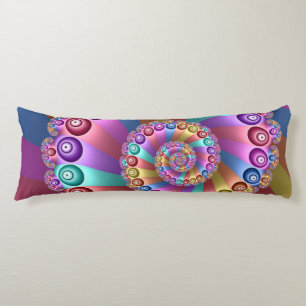 Beautiful Rainbow Colours Abstract Fractal Art Body Pillow