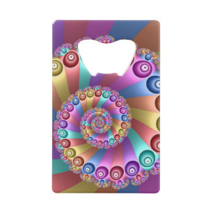 Beautiful Rainbow Colours Abstract Fractal Art Credit Card Bottle Opener