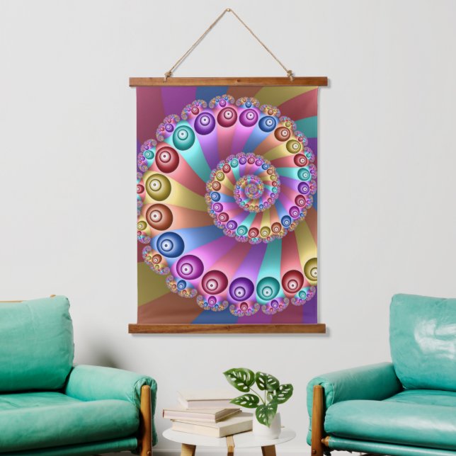 Beautiful Rainbow Colours Abstract Fractal Art Hanging Tapestry (Living Room)