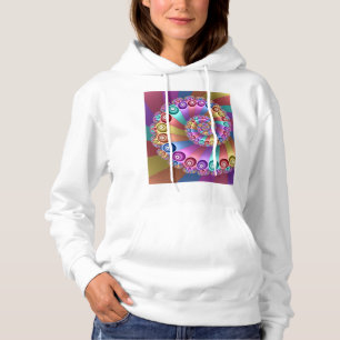 Beautiful Rainbow Colours Abstract Fractal Art Hoodie