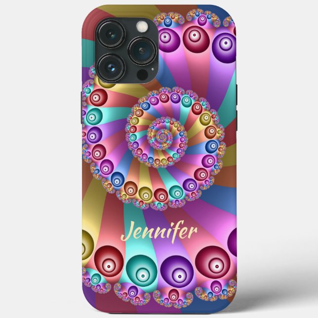 Beautiful Rainbow Colours Abstract Fractal Art Nam Case-Mate iPhone Case (Back)