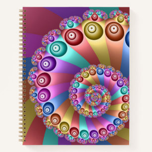 Beautiful Rainbow Colours Abstract Fractal Art Notebook