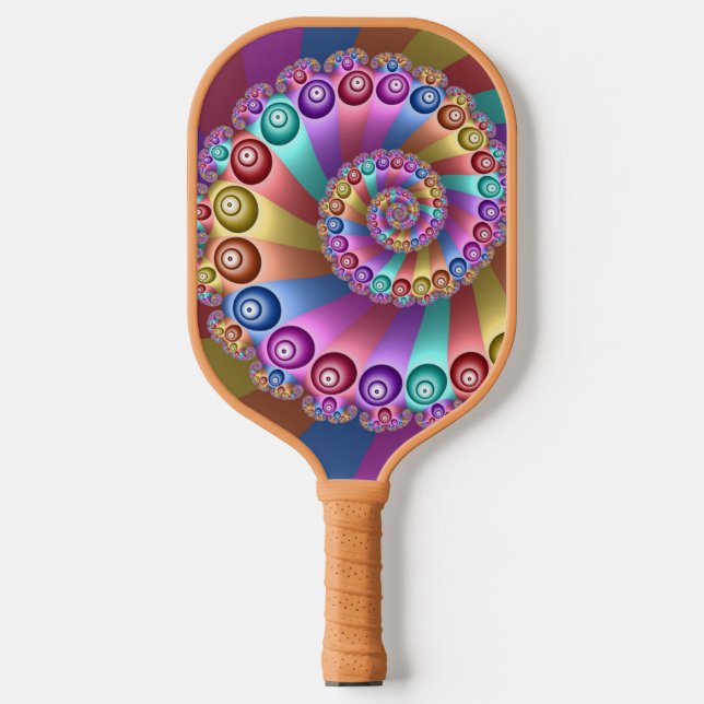 Beautiful Rainbow Colours Abstract Fractal Art Pickleball Paddle (Front)