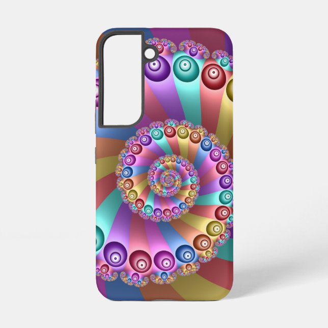 Beautiful Rainbow Colours Abstract Fractal Art Samsung Galaxy S22 Case (Back)