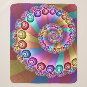 Beautiful Rainbow Colours Abstract Fractal Art Sherpa Blanket