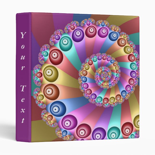 Beautiful Rainbow Colours Abstract Fractal Art Tex Binder (Front/Spine)