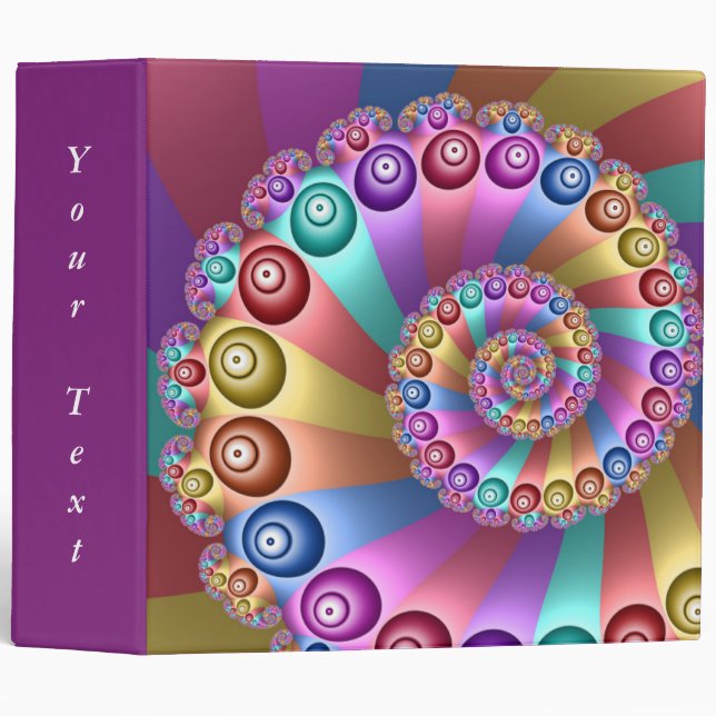 Beautiful Rainbow Colours Abstract Fractal Art Tex Binder (Front/Spine)
