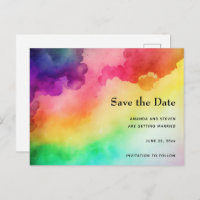 Beautiful Rainbow Colours Abstract Save the Date